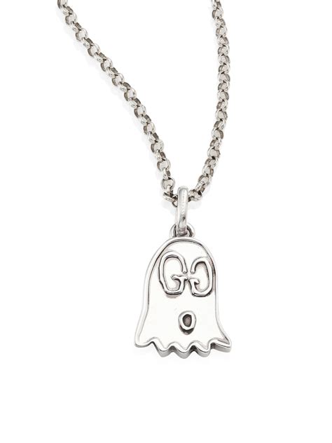 ghost motif pendant necklace gucci|gucci ghost background.